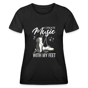 Claquettes Claquettes Chaussures de claquettes Instructeurs de claquettes - T-shirt sport Femme - noir - Devant - AI Model Female 172 light (172cm)