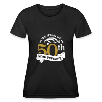50th Wedding Anniversary Husband Wife Marriage - Women's Functional T-Shirt - black - Front - AI Model Female 172 light (172cm)