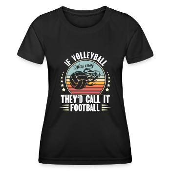 Volley-ball - T-shirt sport Femme - noir - Devant - AI Model Female 172 light (172cm)