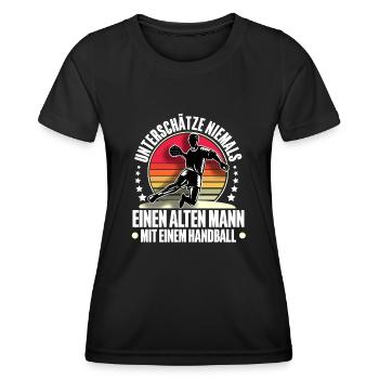 Handball Handballer - Frauen Funktions-T-Shirt - Schwarz - Vorne - AI Model Female 172 light (172cm)