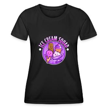 Escouade de crème glacée - T-shirt sport Femme - noir - Devant - AI Model Female 172 light (172cm)