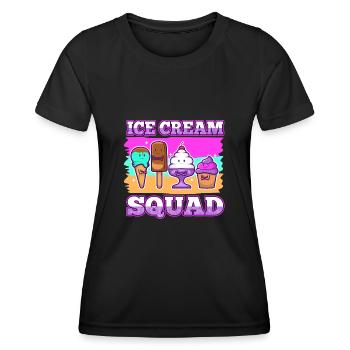 Escouade de crème glacée - T-shirt sport Femme - noir - Devant - AI Model Female 172 light (172cm)