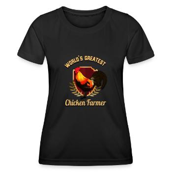 Le plus grand producteur de poulets de basse-cour au monde - T-shirt sport Femme - noir - Devant - AI Model Female 172 light (172cm)