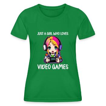 Gaming Console PC Gamer Girl Gamer Girl - Women's Functional T-Shirt - kelly green - Front - AI Model Female 172 dark (172cm)