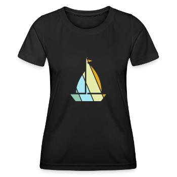 Rétro de la voile - T-shirt sport Femme - noir - Devant - AI Model Female 172 light (172cm)