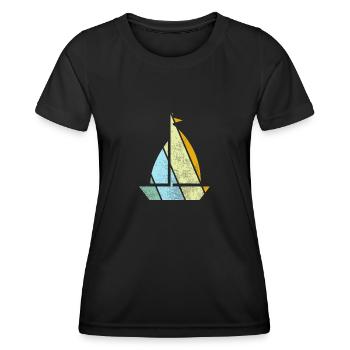 Rétro de la voile - T-shirt sport Femme - noir - Devant - AI Model Female 172 light (172cm)