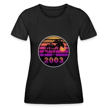 Né en 2003 - T-shirt sport Femme - noir - Devant - AI Model Female 172 light (172cm)