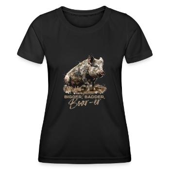 Bigger Badder Boar-er - Women's Functional T-Shirt - black - Front - AI Model Female 172 light (172cm)