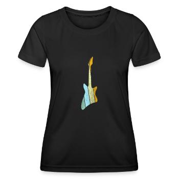 E Gitarre Retro - Frauen Funktions-T-Shirt - Schwarz - Vorne - AI Model Female 172 light (172cm)