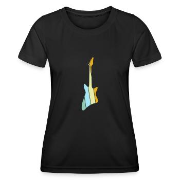 E Gitarre Retro - Frauen Funktions-T-Shirt - Schwarz - Vorne - AI Model Female 172 light (172cm)