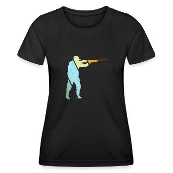 Hunter Rétro - T-shirt sport Femme - noir - Devant - AI Model Female 172 light (172cm)