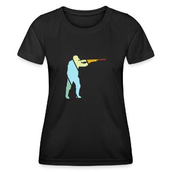 Hunter Rétro - T-shirt sport Femme - noir - Devant - AI Model Female 172 light (172cm)