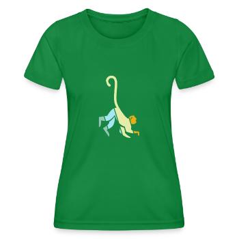 Singe Rétro - T-shirt sport Femme - vert - Devant - AI Model Female 172 dark (172cm)