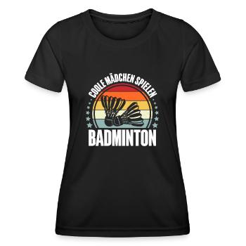 Badminton - Frauen Funktions-T-Shirt - Schwarz - Vorne - AI Model Female 172 light (172cm)