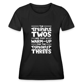 Les horribles deuces ne sont que l’échauffement - T-shirt sport Femme - noir - Devant - AI Model Female 172 light (172cm)