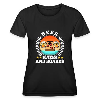 Cornhole - Beer Bags and Boards - Women's Functional T-Shirt - black - Front - AI Model Female 172 light (172cm)