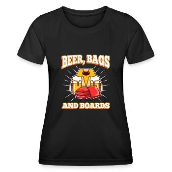 Cornhole - Beer Bags and Boards - Frauen Funktions-T-Shirt - Schwarz - Vorne - AI Model Female 172 light (172cm)