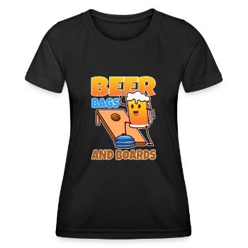 Cornhole - Beer Bags and Boards - Women's Functional T-Shirt - black - Front - AI Model Female 172 light (172cm)