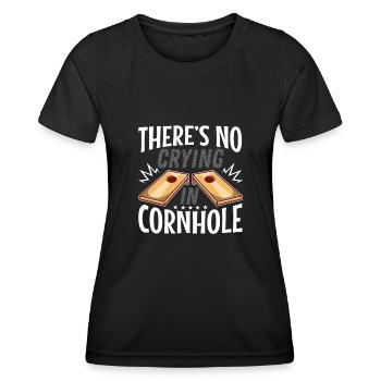 Theres no crying in cornhole - Women's Functional T-Shirt - black - Front - AI Model Female 172 light (172cm)
