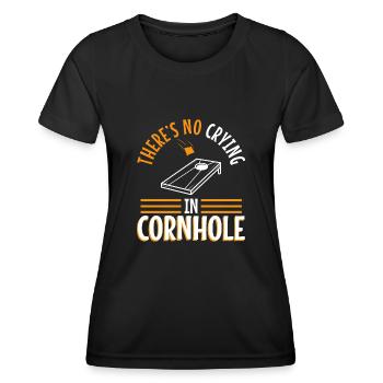 Theres no crying in cornhole - Women's Functional T-Shirt - black - Front - AI Model Female 172 light (172cm)