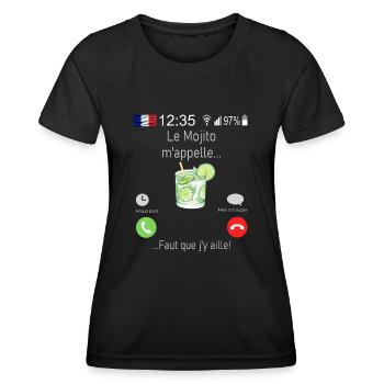 Le Mojito M appelle Faut que j y aille - T-shirt sport Femme - noir - Devant - AI Model Female 172 light (172cm)