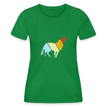 Wolf Retro - Frauen Funktions-T-Shirt - Kelly Green - Vorne - AI Model Female 172 dark (172cm)