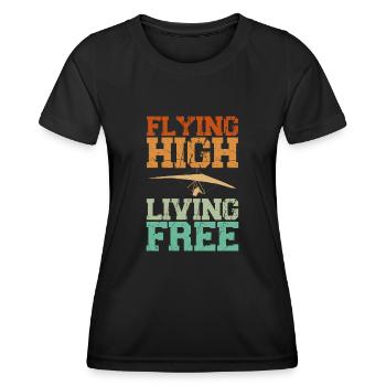Viser haut et vivre librement - T-shirt sport Femme - noir - Devant - AI Model Female 172 light (172cm)