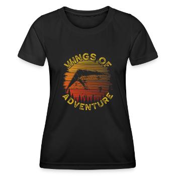 Flügel Des Abenteuers - Frauen Funktions-T-Shirt - Schwarz - Vorne - AI Model Female 172 light (172cm)