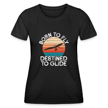 Zum Fliegen Geboren, Zum Gleiten - Frauen Funktions-T-Shirt - Schwarz - Vorne - AI Model Female 172 light (172cm)