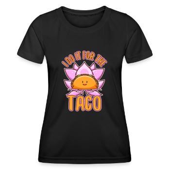 Je le fais pour les tacos - T-shirt sport Femme - noir - Devant - AI Model Female 172 light (172cm)