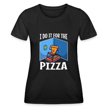 I do it for the Pizza - Women's Functional T-Shirt - black - Front - AI Model Female 172 light (172cm)