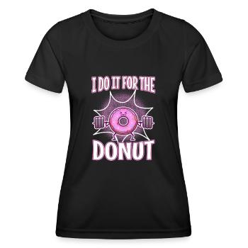 Je le fais pour les beignets - T-shirt sport Femme - noir - Devant - AI Model Female 172 light (172cm)