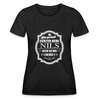 Absolut Echter Kerl Nils Bleib So Wie Du Bist - Frauen Funktions-T-Shirt - Schwarz - Vorne - AI Model Female 172 light (172cm)