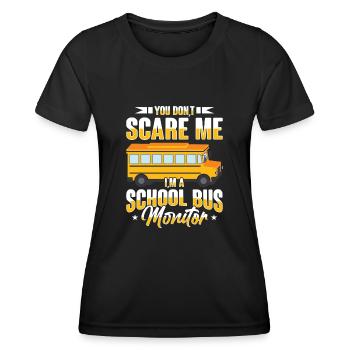 Schulbusmonitor Busbegleiter Schülerbeförderung - Frauen Funktions-T-Shirt - Schwarz - Vorne - AI Model Female 172 light (172cm)
