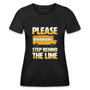 Moniteur d’autobus scolaire Transport scolaire des préposés aux autobus - T-shirt sport Femme - noir - Devant - AI Model Female 172 light (172cm)