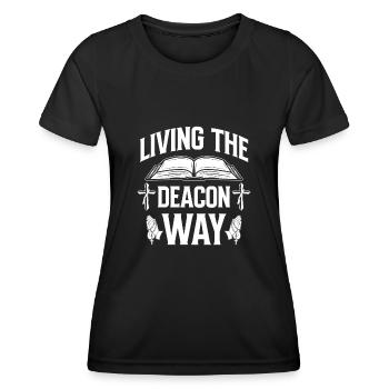 Église Diacre Religion Foi chrétienne Église - T-shirt sport Femme - noir - Devant - AI Model Female 172 light (172cm)