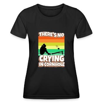 Theres no crying in cornhole - Women's Functional T-Shirt - black - Front - AI Model Female 172 light (172cm)