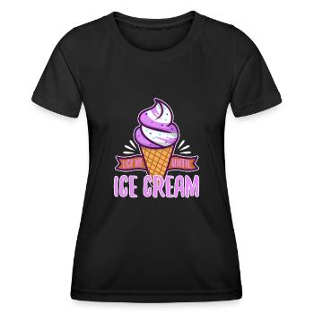 Lèche-moi jusqu’à ce que la glace - T-shirt sport Femme - noir - Devant - AI Model Female 172 light (172cm)