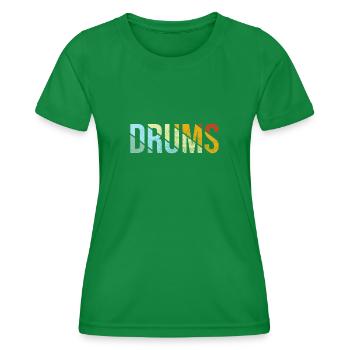 Drums Retro - Frauen Funktions-T-Shirt - Kelly Green - Vorne - AI Model Female 172 dark (172cm)