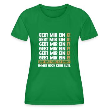 Kaffeetrinker Kaffeeliebhaber Kaffee - Frauen Funktions-T-Shirt - Kelly Green - Vorne - AI Model Female 172 dark (172cm)