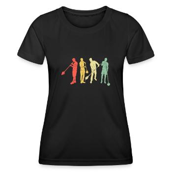 Glasbläser Retro - Glasblasen Glasbläserei - Frauen Funktions-T-Shirt - Schwarz - Vorne - AI Model Female 172 light (172cm)
