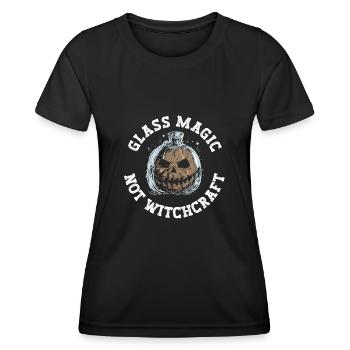 Glasmagie - keine Hexerei - Glasbläserei Halloween - Frauen Funktions-T-Shirt - Schwarz - Vorne - AI Model Female 172 light (172cm)