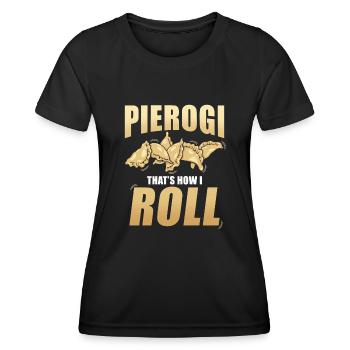Boulettes Pierogi - T-shirt sport Femme - noir - Devant - AI Model Female 172 light (172cm)