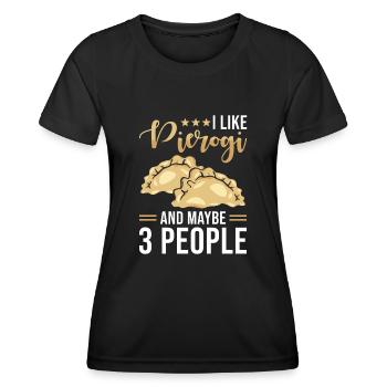 Boulettes Pierogi - T-shirt sport Femme - noir - Devant - AI Model Female 172 light (172cm)