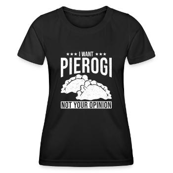 Boulettes Pierogi - T-shirt sport Femme - noir - Devant - AI Model Female 172 light (172cm)