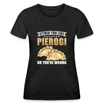 Boulettes Pierogi - T-shirt sport Femme - noir - Devant - AI Model Female 172 light (172cm)
