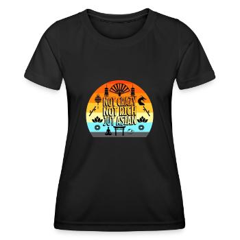 Not Crazy Not Rich Just Asian - Frauen Funktions-T-Shirt - Schwarz - Vorne - AI Model Female 172 light (172cm)