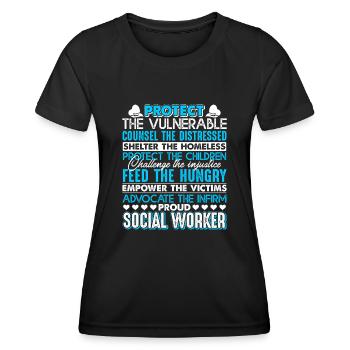 Social Worker Proud Social Worker - Women's Functional T-Shirt - black - Front - AI Model Female 172 light (172cm)