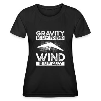 Die Schwerkraft Ist Mein Freund - Frauen Funktions-T-Shirt - Schwarz - Vorne - AI Model Female 172 light (172cm)