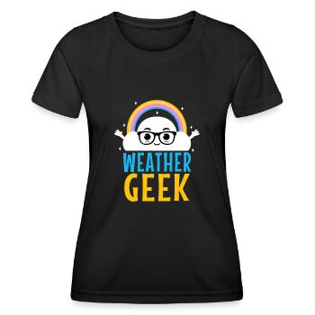 Weather Geek - Frauen Funktions-T-Shirt - Schwarz - Vorne - AI Model Female 172 light (172cm)
